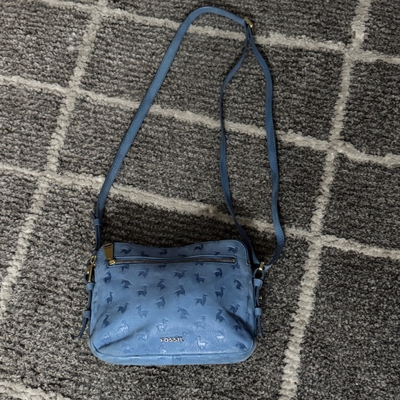 Fossil Handbags - Fossil Oragami Tissue Llama Blue Crossbody Bag